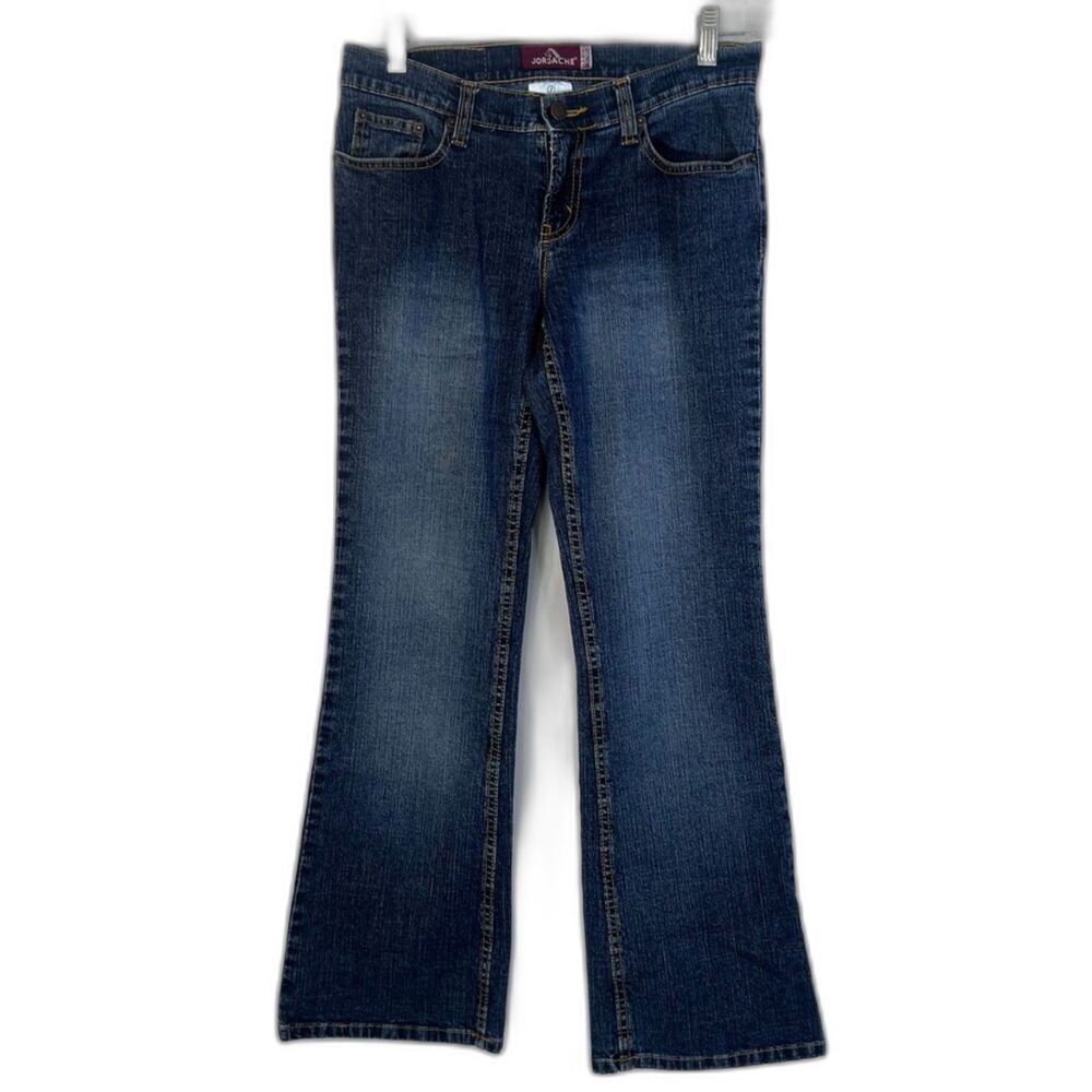 Jordache VTG Flare Leg Lo Rise Stretch Denim Jeans Retro Y2K JRS Size 7/8P